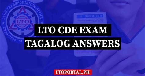 LTO CDE Online exam reviewer+answer (Filipino/Tagalog).